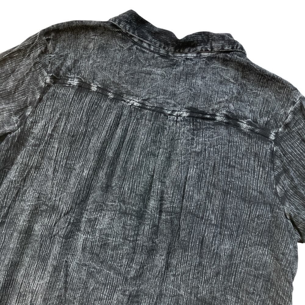 NEW LOGO by Lori Goldstein Black Sun Faded Crinkle Gauze Shirt Dress 2XP - Picture 3 of 7